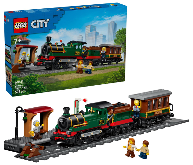 LEGO CITY 60511 Retro pociąg z lokomotywą parową - 1529822 - zdjęcie 2